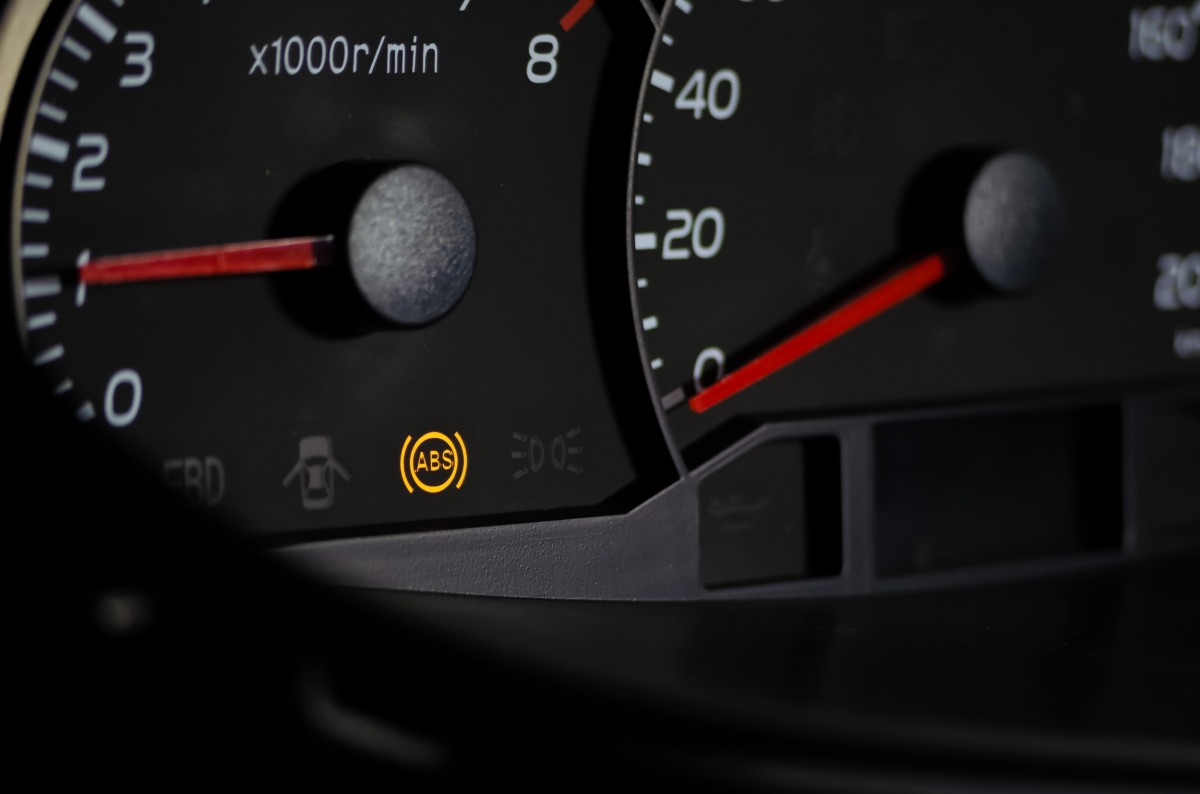 ABS light lit up on a dashboard