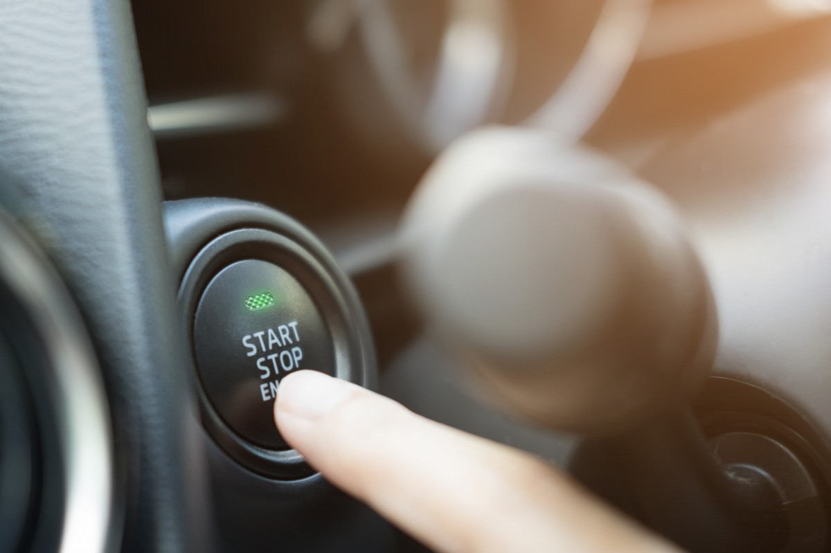 Push Start Button on Vehicle